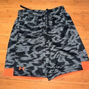 Under Armour Boys Black and Gray Shorts